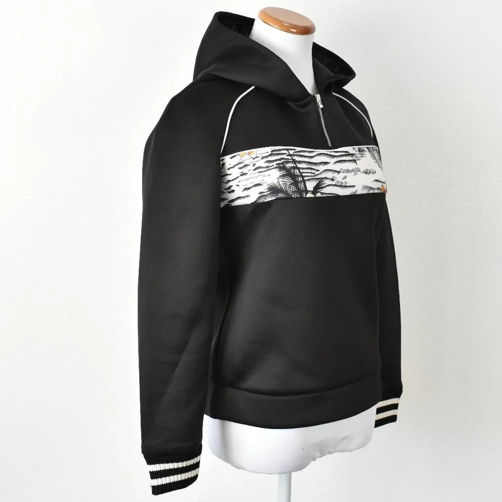 Maje Tropical Stripe Hoodie Sweatshirt - 3, Large - Picture 3 of 8